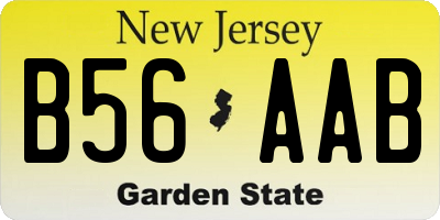 NJ license plate B56AAB