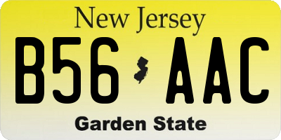 NJ license plate B56AAC