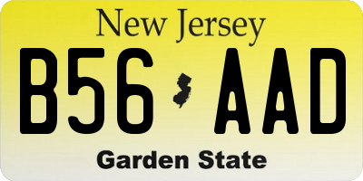 NJ license plate B56AAD