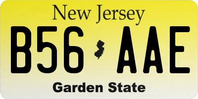NJ license plate B56AAE