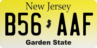 NJ license plate B56AAF