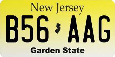 NJ license plate B56AAG