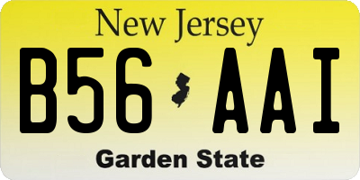 NJ license plate B56AAI
