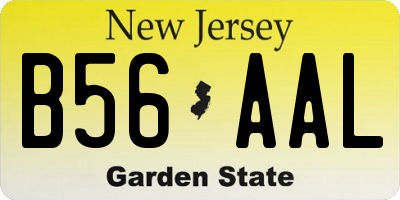 NJ license plate B56AAL
