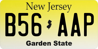 NJ license plate B56AAP