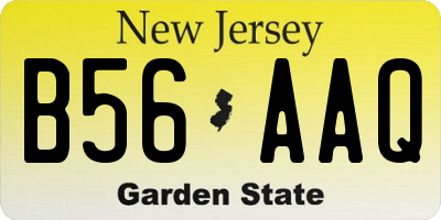 NJ license plate B56AAQ