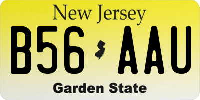 NJ license plate B56AAU