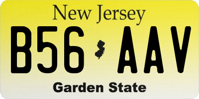 NJ license plate B56AAV