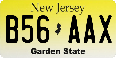 NJ license plate B56AAX