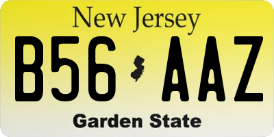 NJ license plate B56AAZ