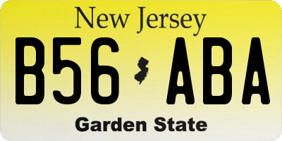 NJ license plate B56ABA
