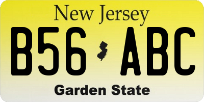 NJ license plate B56ABC