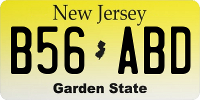 NJ license plate B56ABD