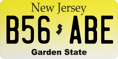 NJ license plate B56ABE