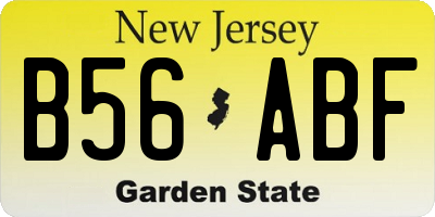 NJ license plate B56ABF