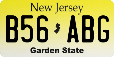 NJ license plate B56ABG