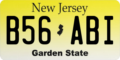NJ license plate B56ABI