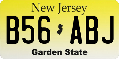 NJ license plate B56ABJ