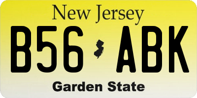 NJ license plate B56ABK