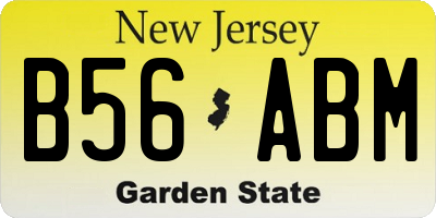 NJ license plate B56ABM