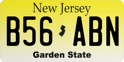 NJ license plate B56ABN