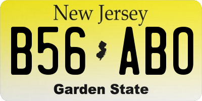 NJ license plate B56ABO