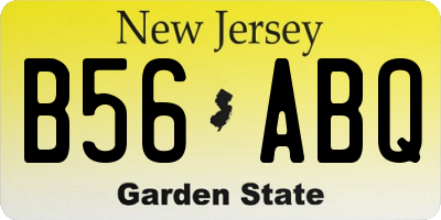 NJ license plate B56ABQ
