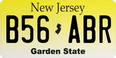 NJ license plate B56ABR