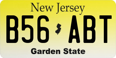 NJ license plate B56ABT