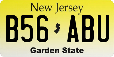 NJ license plate B56ABU