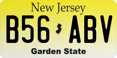 NJ license plate B56ABV