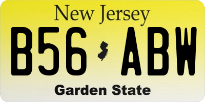 NJ license plate B56ABW
