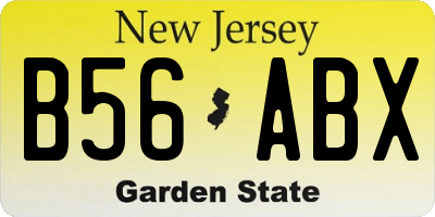 NJ license plate B56ABX