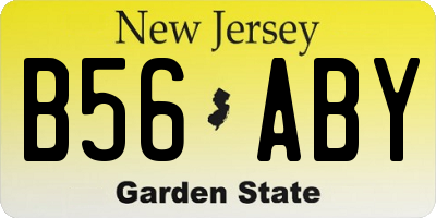 NJ license plate B56ABY