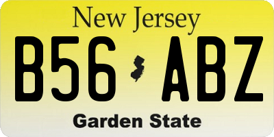 NJ license plate B56ABZ