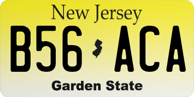 NJ license plate B56ACA