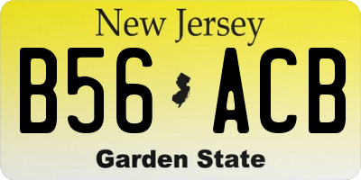 NJ license plate B56ACB