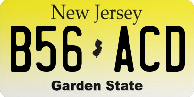 NJ license plate B56ACD