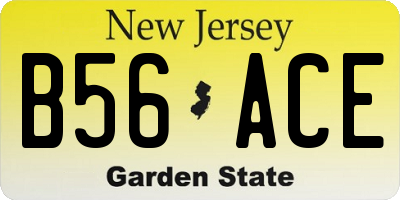 NJ license plate B56ACE