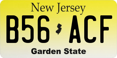 NJ license plate B56ACF