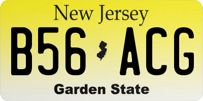 NJ license plate B56ACG