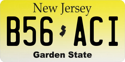 NJ license plate B56ACI