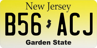 NJ license plate B56ACJ