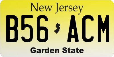 NJ license plate B56ACM
