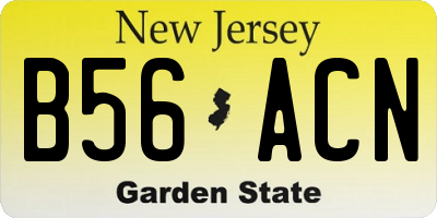 NJ license plate B56ACN