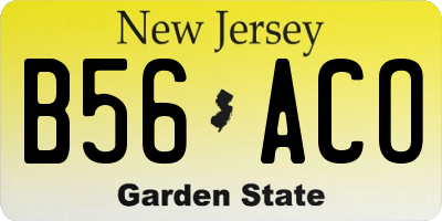 NJ license plate B56ACO