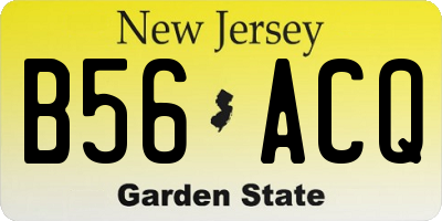 NJ license plate B56ACQ