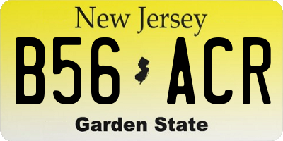 NJ license plate B56ACR