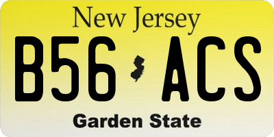 NJ license plate B56ACS