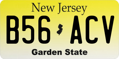 NJ license plate B56ACV